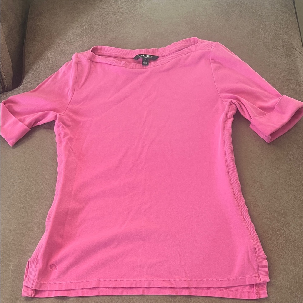 LAUREN RALPH LAUREN  Vibrant Pink Long Sleeve Top